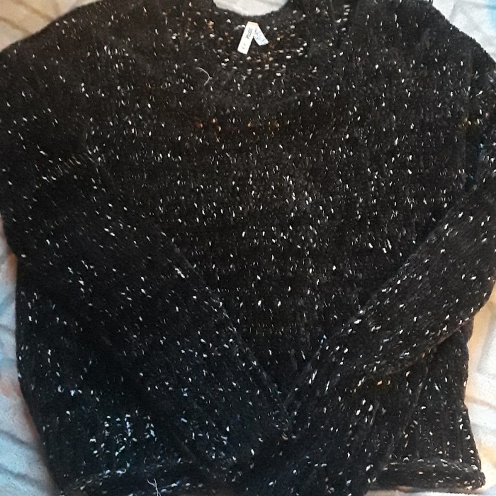 Black and white speckled sweater